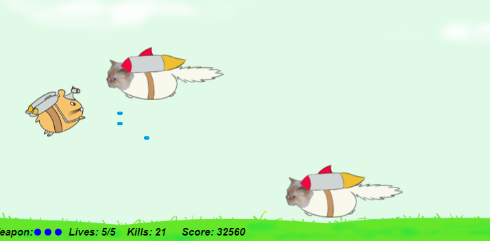 Image of Hamster Flight gameplay. Click to navigate to game.